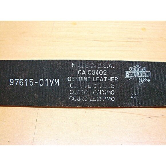Harley Davidson Genuine Leather Black Belt Bar Shield Cutout Logo Buckle Sz 28 main image 5